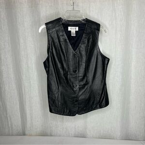 Alfani Black Leather Vest